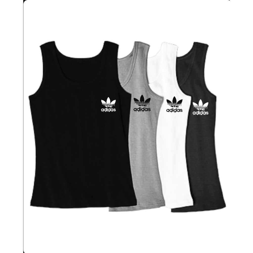 Kaos Singlet Pria Isi 4 Pcs Singlet Pria Logo Simple Printing Paket Hemat Kaos Dalam